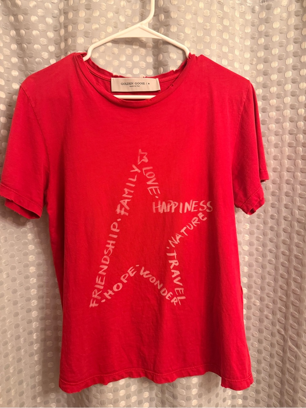 Golden Goose Red Kids Short-Sleeve Star Word Tee